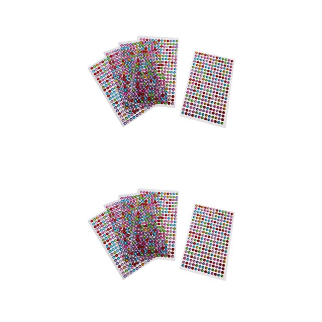 VONKY 5 Pcs Dazzling Crystal Rhinestone Gem Decorative Stickers 3mm mixed color 6mm 5 Pcs 2Set