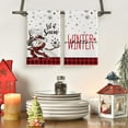 thumbnail image 2 of &nbsp;SOME THING Red Buffalo Plaid Snowman Winter Kitchen Towels Dish Towels, 18x26 Inch Let It Snow Daily Christmas Decoration Hand Towels Set of 2, 2 of 6