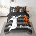 thumbnail image 3 of Homewish Basketball Sport Player Twin Bedding Sets 7-Piece for Teen, Grey Stripes Abstract Bedding Comforter Set, Modern Ball Game Reversible Sheet Sets, Luxury Bedroom Decor, 3 of 8