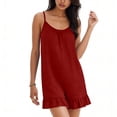 thumbnail image 4 of Purcolt Womens One Piece Jumpsuit Summer Casual Spaghetti Strap Sleeveless Shorts Outfits Comfortable Loose Fit Loungewear with Ruffled Hem, 4 of 7