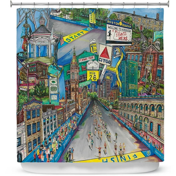 Shower Curtains 70" x 84" from DiaNoche Designs by Patti Schermerhorn - Boston Strong