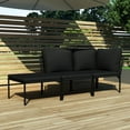 thumbnail image 1 of vidaXL 3 Piece Garden Lounge Set with Cushions Black PVC, 1 of 5