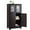 Brown, variant on Giantex Bathroom Storage Cabinet w/Adjustable Shelf, Freestanding Wooden Floor Anti-toppling Device, Pantry Tempered Glass Doors for Kitchen Dining Room & Livingroom