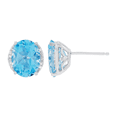 thumbnail image 2 of Women's Welry Natural Blue Topaz Oval Stud Earrings with Diamonds in 10kt White Gold, 2 of 4