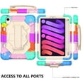 thumbnail image 3 of Case for iPad Mini 6 2021 8.3-inch, Kids Shockproof Rugged Hybrid 360 Rotating Stand Cover with Hand Shoulder Strap/Pencil Holder, 3 of 8