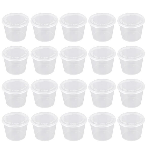 Luxurious 200 PCS Plastic Cups with Lids Mini Dipping Bowl Jelly Cup Mousse Cup Yogurt Cup - Ideal for your celebration decorations