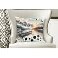 thumbnail image 4 of Ambesonne Lake Throw Pillow Cover Pack of 2, Mountain and Paint Splatter, 2 Pcs-28"x28", Peach and Pale Slate Blue, 4 of 5