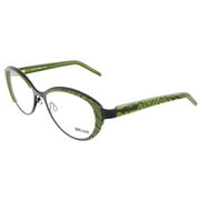 Just Cavalli JC 463 005 Green Animal Print Oval Metal Optical Frame