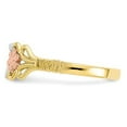 thumbnail image 3 of 10K Yellow and White, Gold Heart Flower Promise Ring, 3 of 5