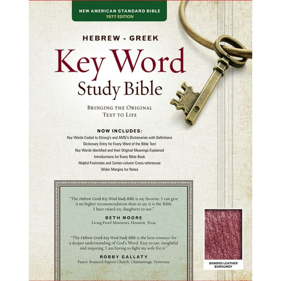 Key Word Study Bibles: The Hebrew-Greek Key Word Study Bible : NASB-77 Edition, Burgundy Bonded Leather Thumb-Indexed (Hardcover)
