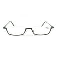 thumbnail image 3 of Reversal Half Rimless Reading Glasses, Fashion Rectangle Presbyopia Glasses for Men and Women, Black HD Stainless Steel Half Moon Spring Hinge Readers +1.50, 3 of 6