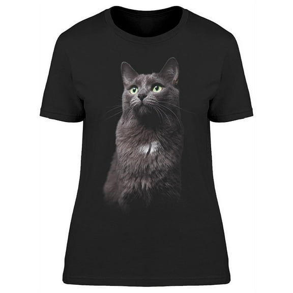 Portrait Of Charming Gray Cat  T-Shirt Women -Image by Shutterstock, Female Small