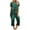 Dark Green, variant on 2 Piece Outfits for Women Casual Loose Fit Lounge Sets Short Sleeve Crewneck Top & Capri Pants Tracksuits Set Sleepwear