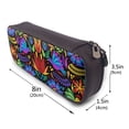 thumbnail image 3 of Picia Colorful Floral Pattern Large Capacity PU Leather Pencil Case Organizer Pen Marker Holder Double Zipper Storage Bag Big Pencil Pouch for College Office, 3 of 6
