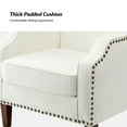 thumbnail image 6 of Wooden Upholstery Armchairs Set of 2 Lounge Sofa Club Accent Chairs Nailhead Trim Side Chairs Living Room Bedroom Ivory, 6 of 6
