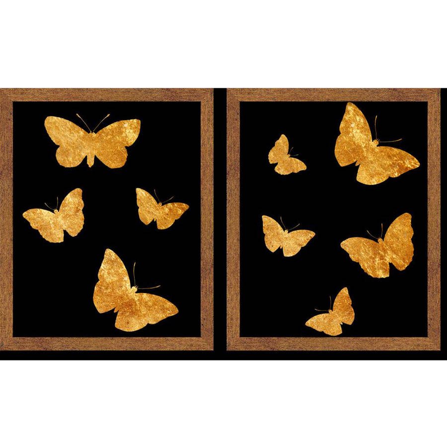Gold Butterflies 17.5" x 21.5" Wall Art