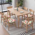 thumbnail image 6 of Pioneer Flower Floral Print Pattern Seat Covers for Dining Room Chairs Set Of 4,Stretch Printed Washable Chair Seat Cover with Elastic Ties and Button,Removable Waterproof Couch Cushion Covers, 6 of 6