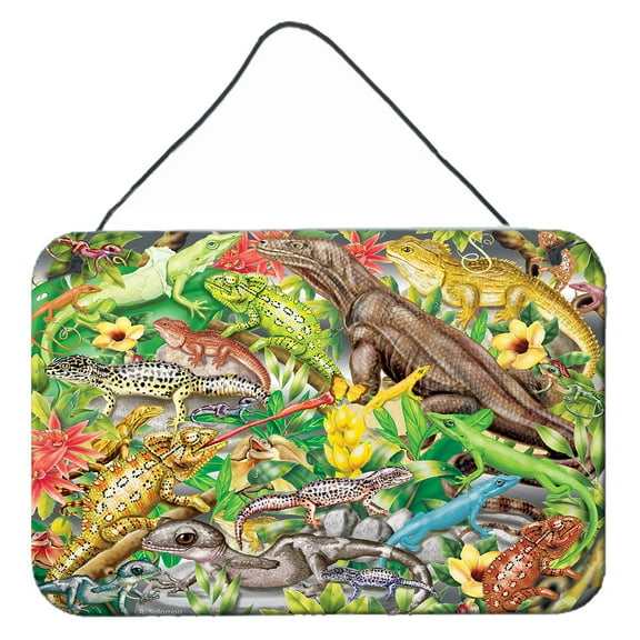 Carolines Treasures PRS4047DS812 Lizard Jungle Wall or Door Hanging Prints  8x12 multicolor