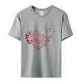 thumbnail image 4 of Gray Women's Short Sleeve T-shirt, Women'S Love Butterfly Printed Shirt Short Sleeve Round Neck T Shirt Fashion Top Lightweight Soft Casual Summer Clothing Clothes,Women's Short sleeve T-shirt S, 4 of 4
