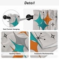 thumbnail image 5 of Teal Orange Boho Tier Curtains, Middle Century Geometric Abstract Light Filtering Kitchen Curtains, 2Pcs Rod Pocket Half Window Treatments Panels for Sink Cafe Cabinet Camper 27.5x24 Inches, 5 of 9