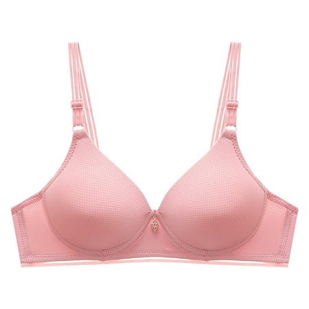 

Woman s No Steel Ring Daily Bra Deep V Neck Solid Gathered Bra Comfortable Breathable Straps Adjustable Everyday Bra
