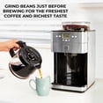 thumbnail image 5 of Kenmore Elite Grind and Brew Coffee Maker w/ Burr Grinder, 12 Cup Programmable Automatic Timer Brew Coffee Machine, Air-Tight Bean Hopper, Grind Size and Brew Strength Selectors, Stainless Steel, 5 of 7