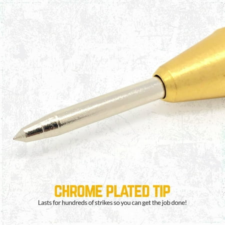 

Convenient and Practical Brass Automatic Center Punch Set - Essential Pack of 2 Spring-Loaded Punches with Adjustable Precision Tension for Effortless Metal or Woodworking - Handy Tool fo