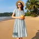 thumbnail image 4 of Easygdp Christmas Deer para Vestido Transpirable de Mujer, Vestido Suelto de Manga Corta con Pliegues y Bolsillos para el Verano, 4 of 6