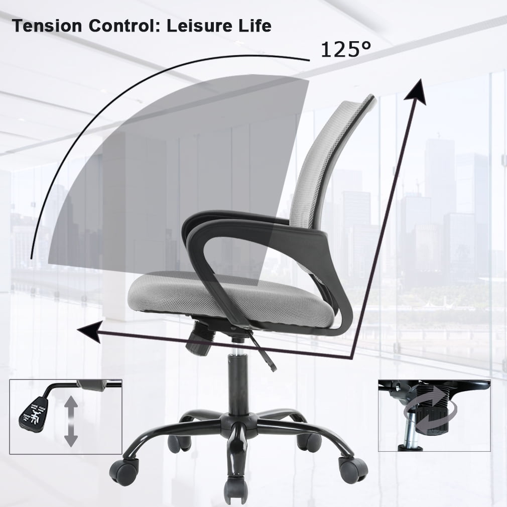 BestOffice Ergonomic Mesh Office Chair, Lumbar Support, Adjustable Height with Armrests for Adults, Teens, 2 Pack(Grey)