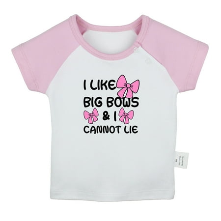 

iDzn I like Big Bows and I Cannot Lie Funny T shirt For Baby Newborn Babies T-shirts Infant Tops 0-24M Kids Graphic Tees Clothing (Short Pink Raglan T-shirt 12-18 Months)