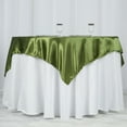 thumbnail image 2 of Efavormart Pack of 5 | 60" SATIN Square Tablecloth Overlay For Wedding Catering Party Table Top Decorations MOSS / WILLOW, 2 of 10