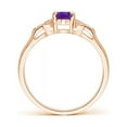 thumbnail image 2 of ANGARA Natural Vintage Style Oval Amethyst Ring with Diamond Accents in 14K Rose Gold for Women (Size-6x4mm) | February Birthstone, Anniversary, Jewelry Gift for Women | Natural Amethyst Ring, 2 of 7