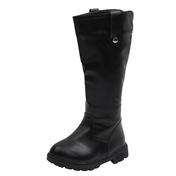 dmqupv Girls Boots Children Shoes Thick Sole Comfortable Soft Sole Casual Boots Fashionable Soft Sole Casual Boots Black,Size for US 13.5