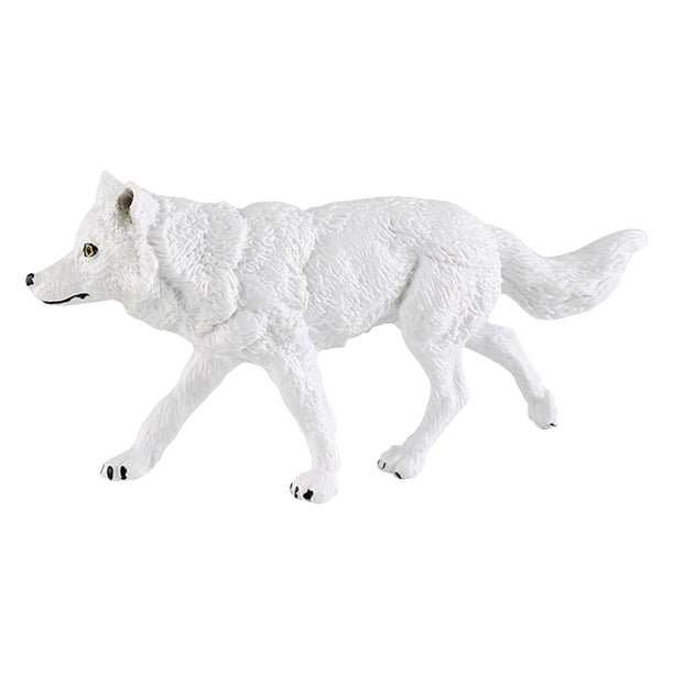 Simulación Mundo Animal Simulación Lobo Blanco Modelo Lobo Estático Hecho a Mano Adorno Set Modelo 1PC
