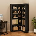 thumbnail image 2 of Memoryfield 72.8" Farmhouse Corner Bookcase, 5-Tier Tall Wooden Shelf for Living Room & Bedroom, Black, 2 of 8