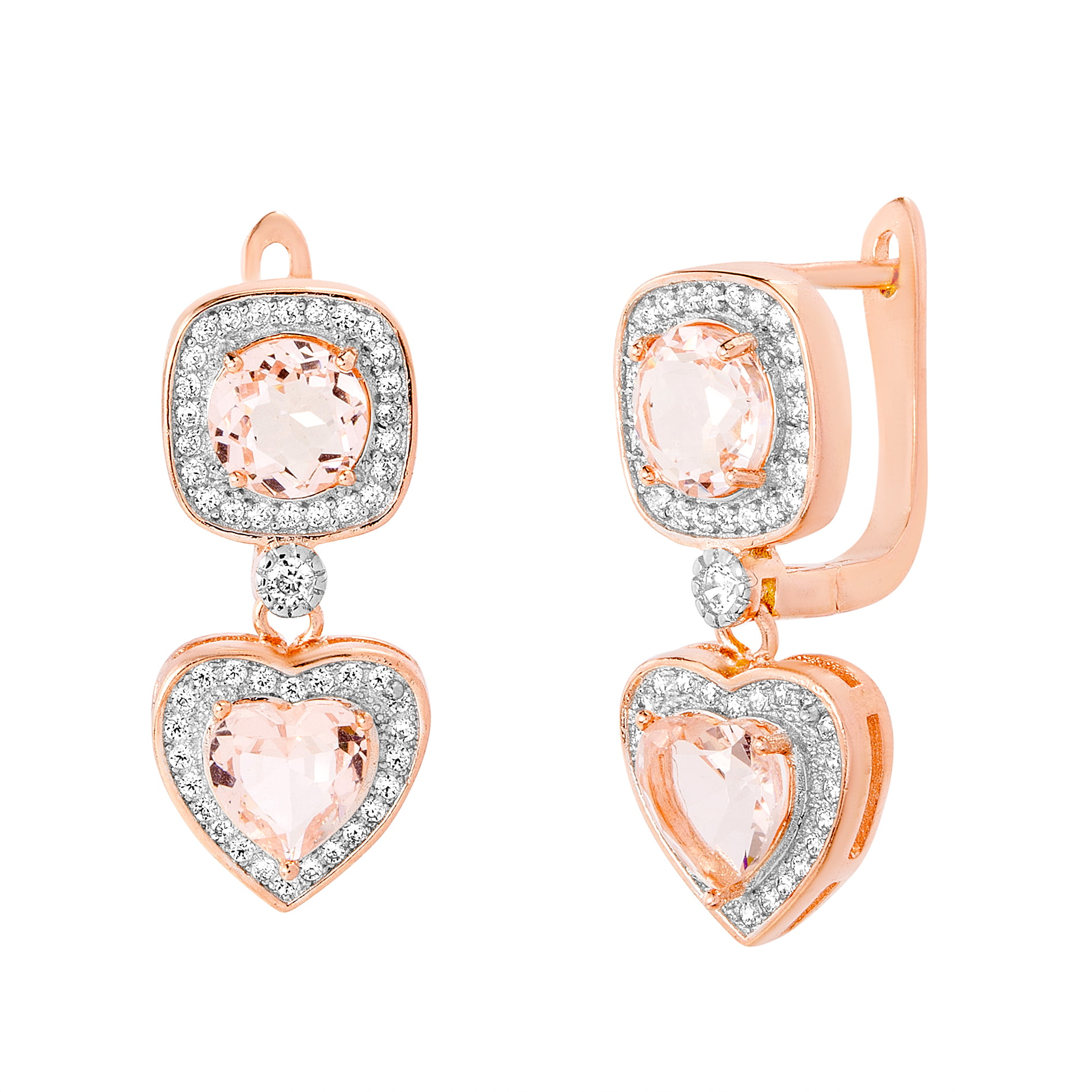 Epinki Stainless Steel Women Earrings Heart Earrings With White Cubic Zirconia