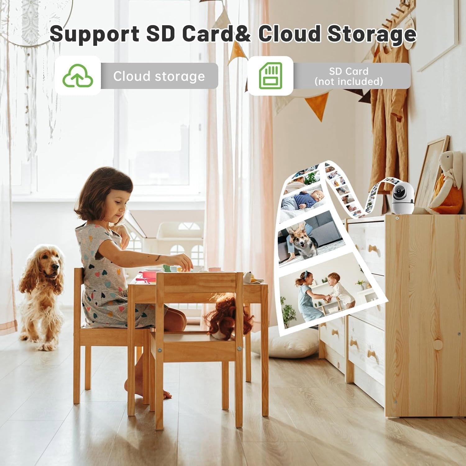 5G&2.4G WiFi Indoor Camera for Home Security, Pan/Tilt Baby/Pet Camera with Phone App, Motion Sensor & Night Vision, 2-Way Call, TF/Cloud Storage (2Pack)