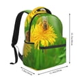 thumbnail image 3 of KLL Bees Pollinates A Yellow Dandelion Print Casual Backpack for Men Women,Travel Casual Backpack Outdoor Activities Bag Daypack for Travel Hiking Shopping Daily, 3 of 5