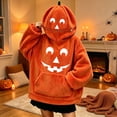 thumbnail image 5 of Ruyelune Orange Oversized Hooded Jumpsuit 2026 Funny Pumpkin Jack O Lantern Hooded Onesie Pajamas Oversized Jumpsuit L, 5 of 5