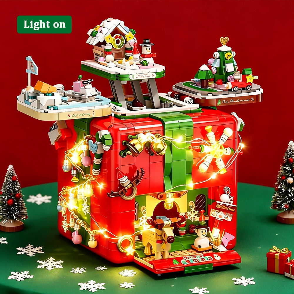 1873-Piece Christmas Building Blocks Kit , Christmas Building Toy Set, Educational Holiday Gift for Kids, Teens, and Adults