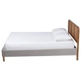 thumbnail image 2 of Baxton Studio Rosita Gray Velvet Fabric and Brown Wood Queen Size Platform Bed, 2 of 9