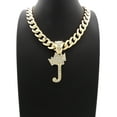 thumbnail image 3 of iJewelry2 Kings and Queens Crowned Initial Letter J Crystals Pendant Gold-tone Cuban Linked Chain Necklace, 3 of 3