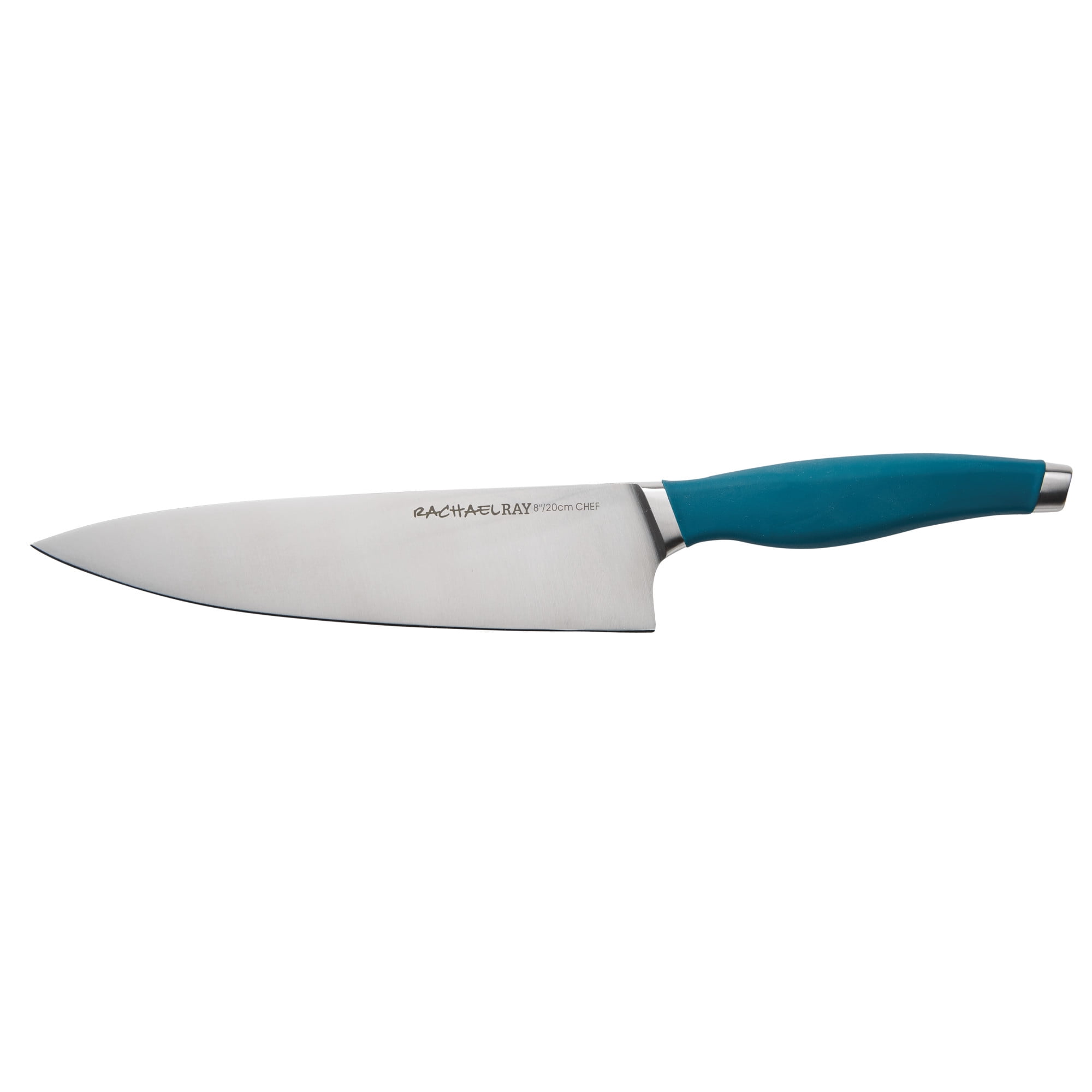 Rachael Ray Cutlery Japanese Stainless Steel Chef Knife Set, Teal, 3-Piece