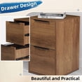 thumbnail image 5 of Marcree 2 Drawer File Cabinet , Small Filing Cabinet with Hanging Bars for Letter Size,  Under Desk File Storage Cabinet Used for Home Office, Brown Assemble Required, 5 of 10