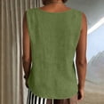 thumbnail image 5 of Nestiefly Cotton Linen Tank Tops for Women V Neck Causal Sleeveless Summer Gauze Linen Shirts Plus Size Camisole Summer 2026 Army Green 2XL, 5 of 5