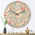 thumbnail image 2 of Designart 'Tropical Botanicals, Flamingo and Flowers III' Mid-Century Modern Wood Wall Clock, 2 of 5