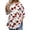 #49-White, variant on Craaazy Women's Plus Size Floral Print 3/4 Sleeve Crewneck T-Shirt - Casual Curved Hem Top Comfort & Style for Everyday Wear Gifts