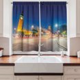 thumbnail image 2 of Ambesonne Urban Kitchen Curtains, Big Ben Westminster UK, 55"x45", Blue Grey Yellow, 2 of 3