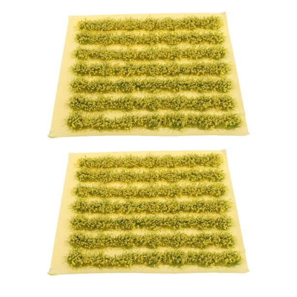 2 piezas de césped en miniatura para decorar mesas de arena con paisajes ferroviarios. Amarillo
