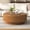 Brown, variant on Atumcto Modern Farmhouse Round Coffee Table with Storage Drawers, Fluted Center Table with Gold Handles for Living Room, Black